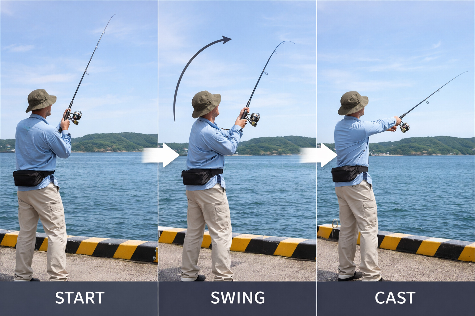 堤防から安全に投げる方法