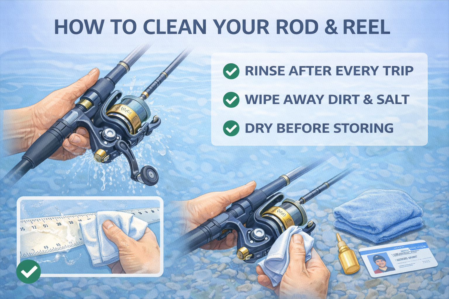 ロッドとリールを手入れする方法