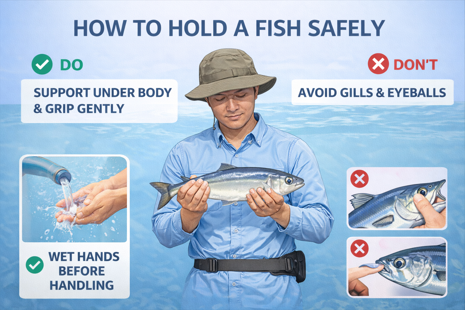 魚の安全な持ち方